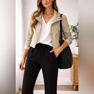 Danier Beige Utility Leather Jacket for Women